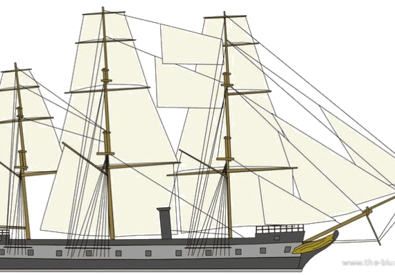 Корабль SMS Friedich [Fregate] (1854) - чертежи, габариты, рисунки